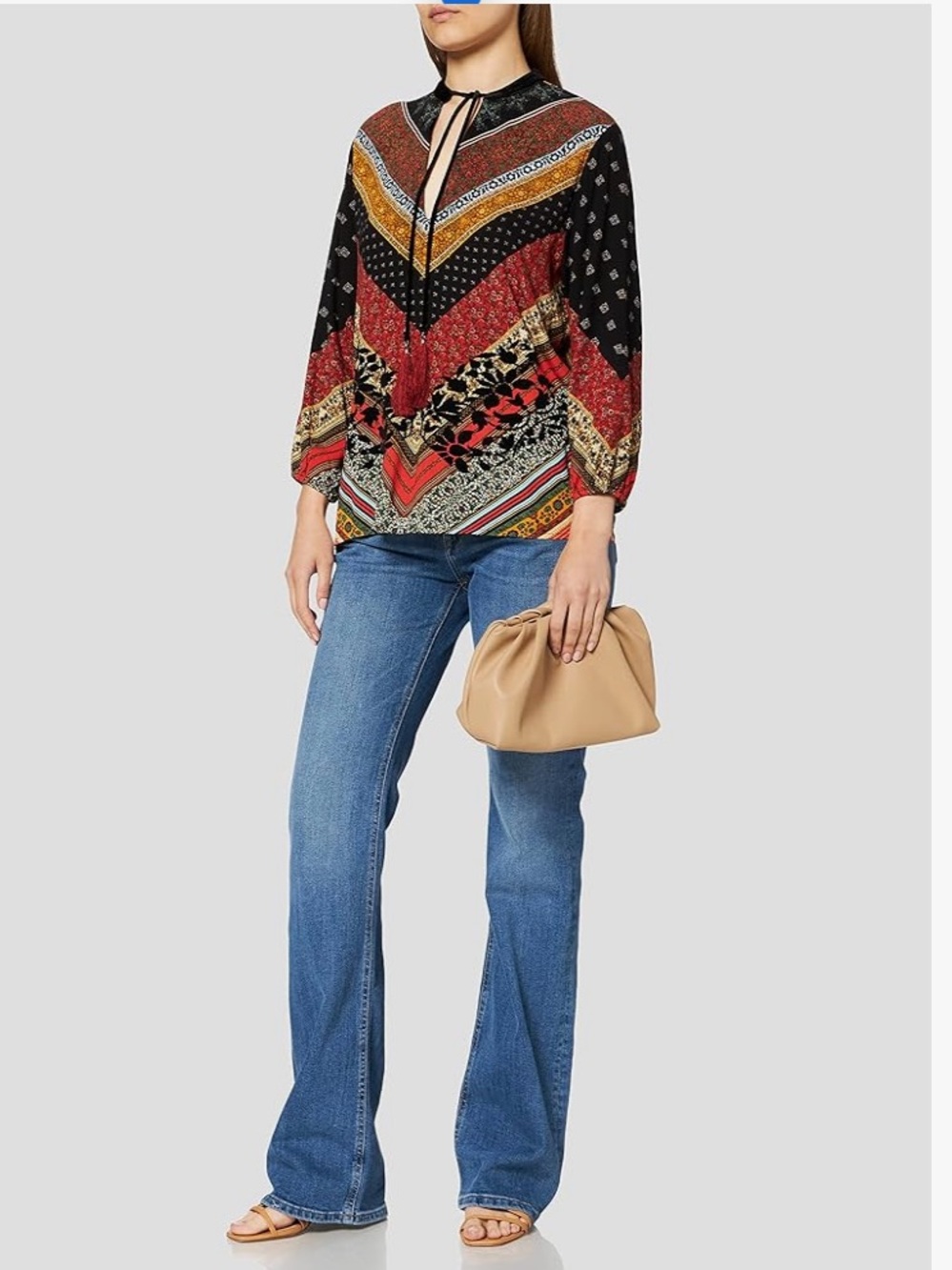 Desigual Lucia Blouse with Velvet Accents